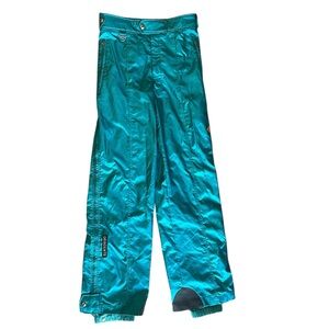 Descente Men's Vintage 80’s Shiny Teal Skiing Snowboarding Pants, Size 32/34